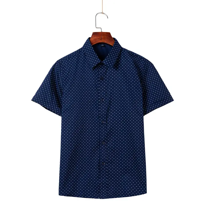 Men Printed Cotton Shirt Maroon Large - Image 8