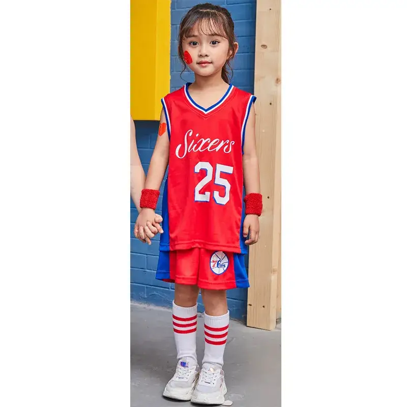 Girls Basketball Vest Red 25 Number Sportswear - Image 2