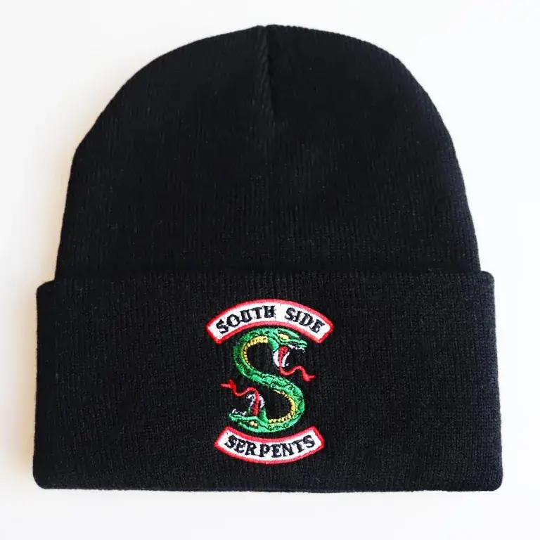 River Valley Knitted Woolen Hat with South Side Serpents Embroidery - Image 2
