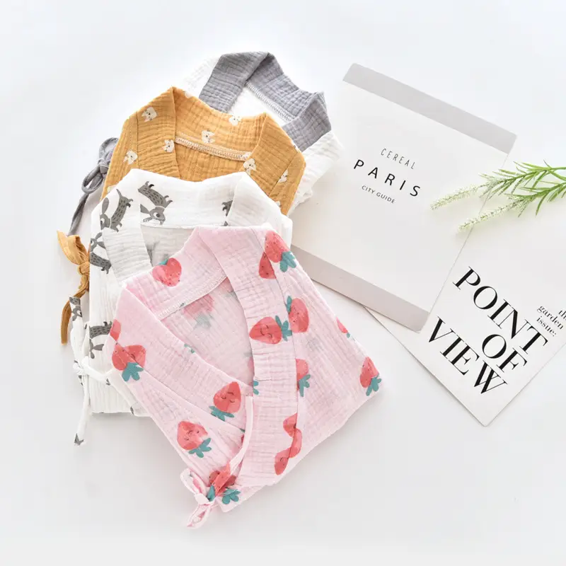 Baby Jumbo Strawberry Print Gauze Pajamas