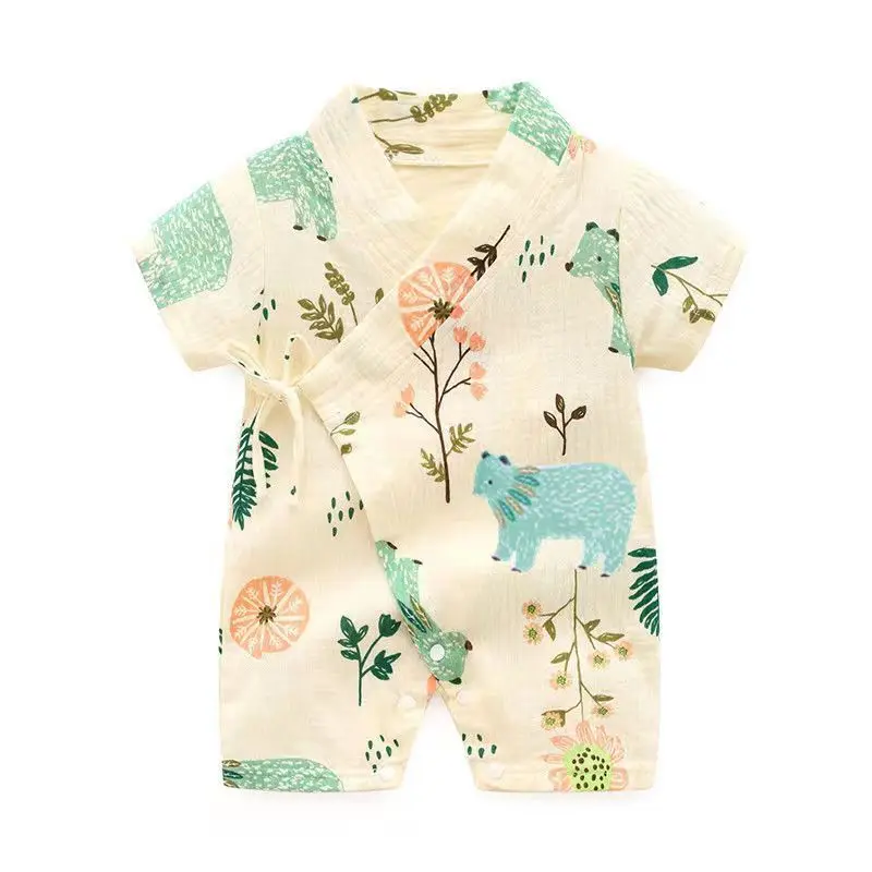 Baby Jumbo Strawberry Print Gauze Pajamas