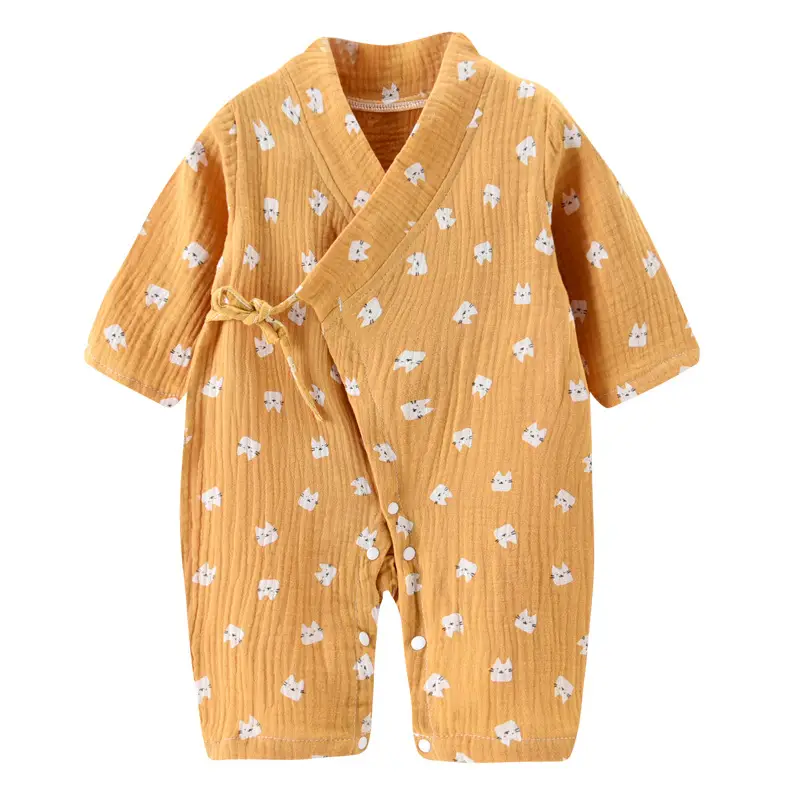 Baby Jumbo Strawberry Print Gauze Pajamas