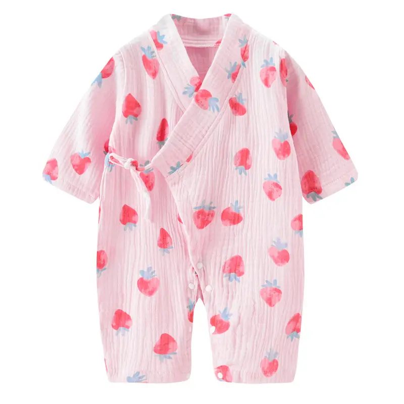 Baby Jumbo Strawberry Print Gauze Pajamas