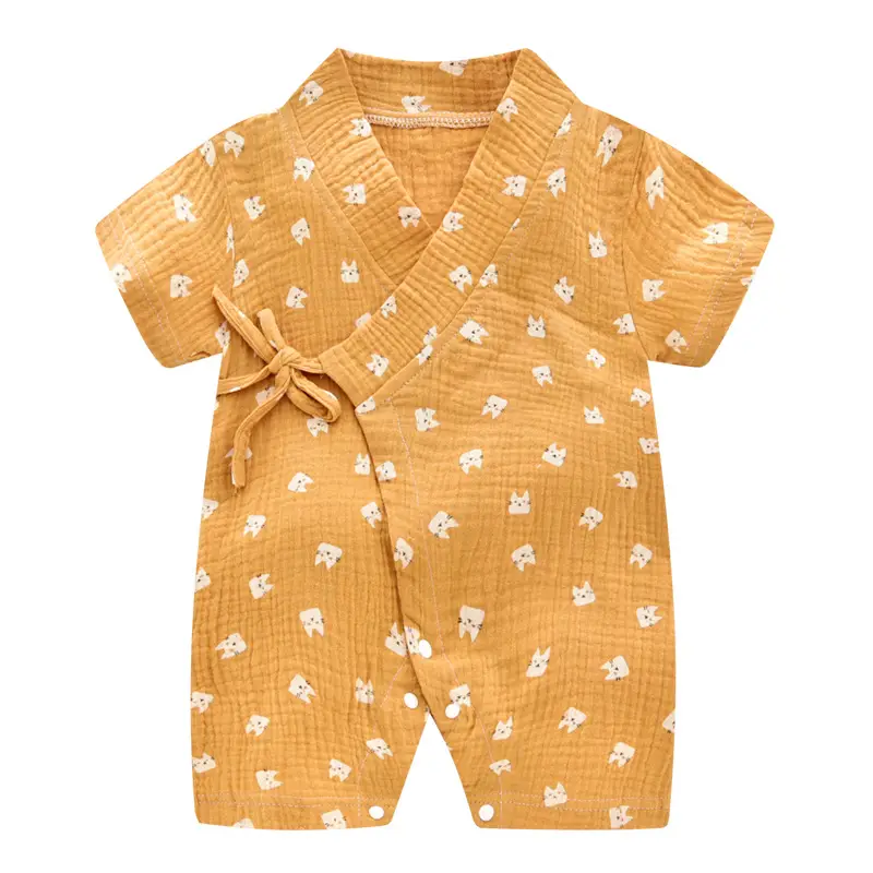 Baby Jumbo Strawberry Print Gauze Pajamas