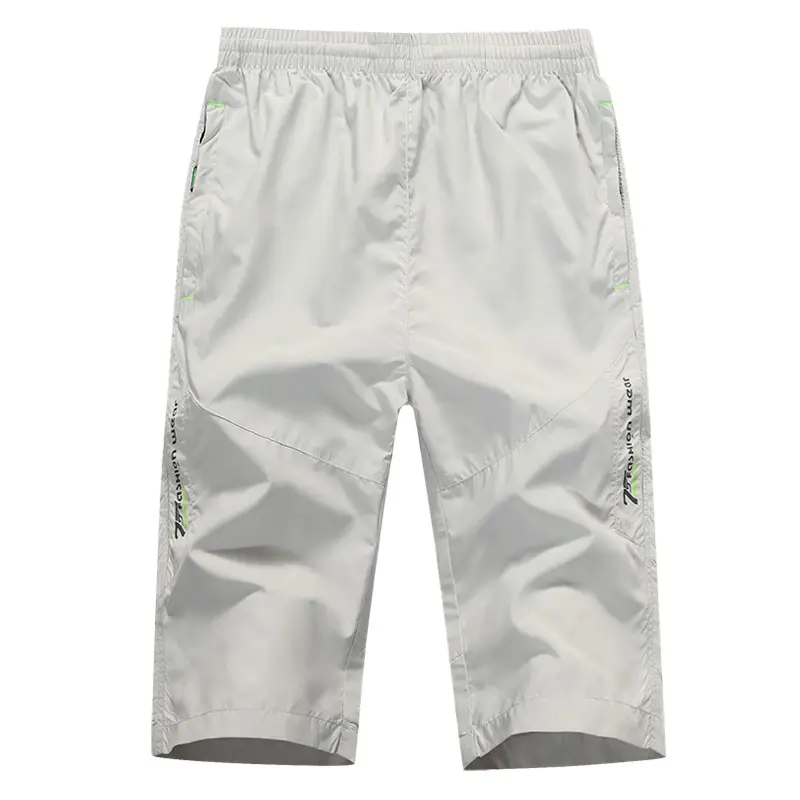 Men Black Crop Pants Summer Sports Large - Image 3