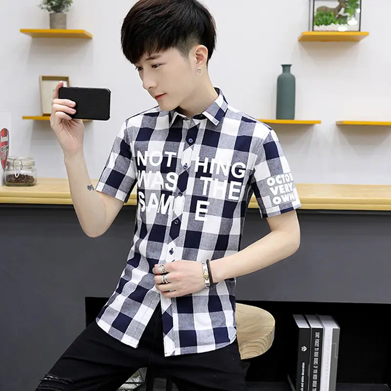 Men Red Plaid "Not Was The Same" Short Sleeve Shirt - Image 6