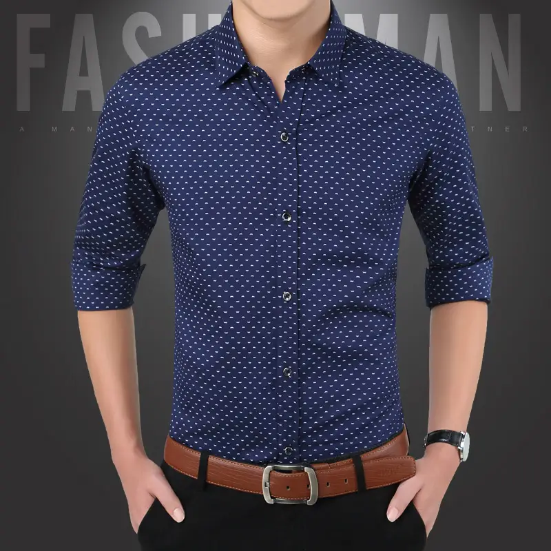 2021 New Men Slim Red Lapel Shirt - Image 6