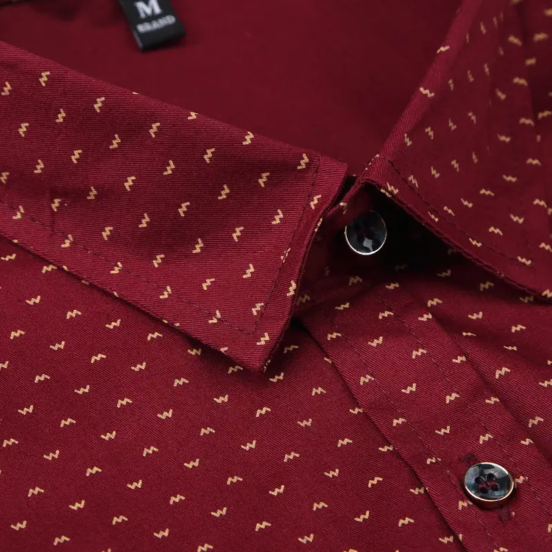 2021 New Men Slim Red Lapel Shirt - Image 9