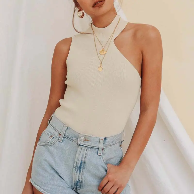 European American Knitted Sleeveless Off-Shoulder Top - Image 4