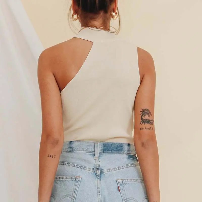 European American Knitted Sleeveless Off-Shoulder Top - Image 5
