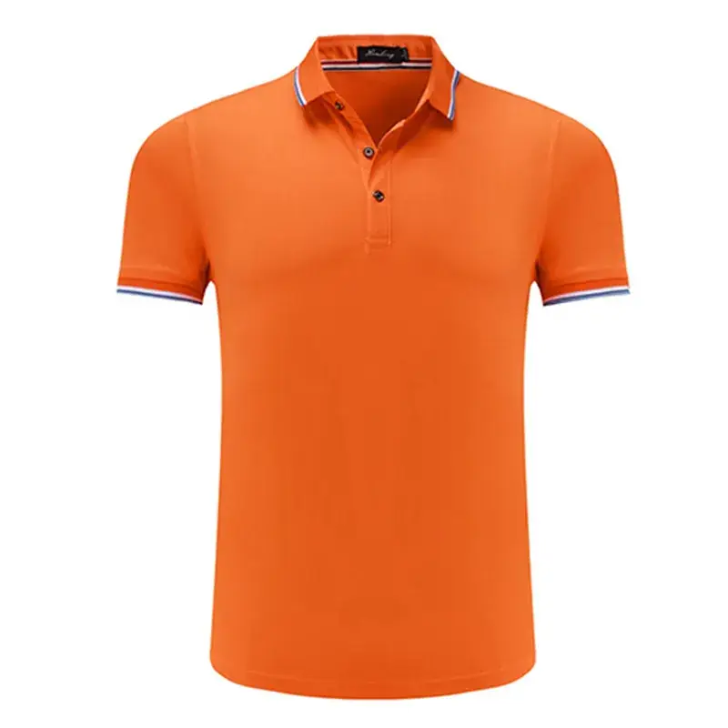 Men's White Polo Shirt with Red Blue Trim