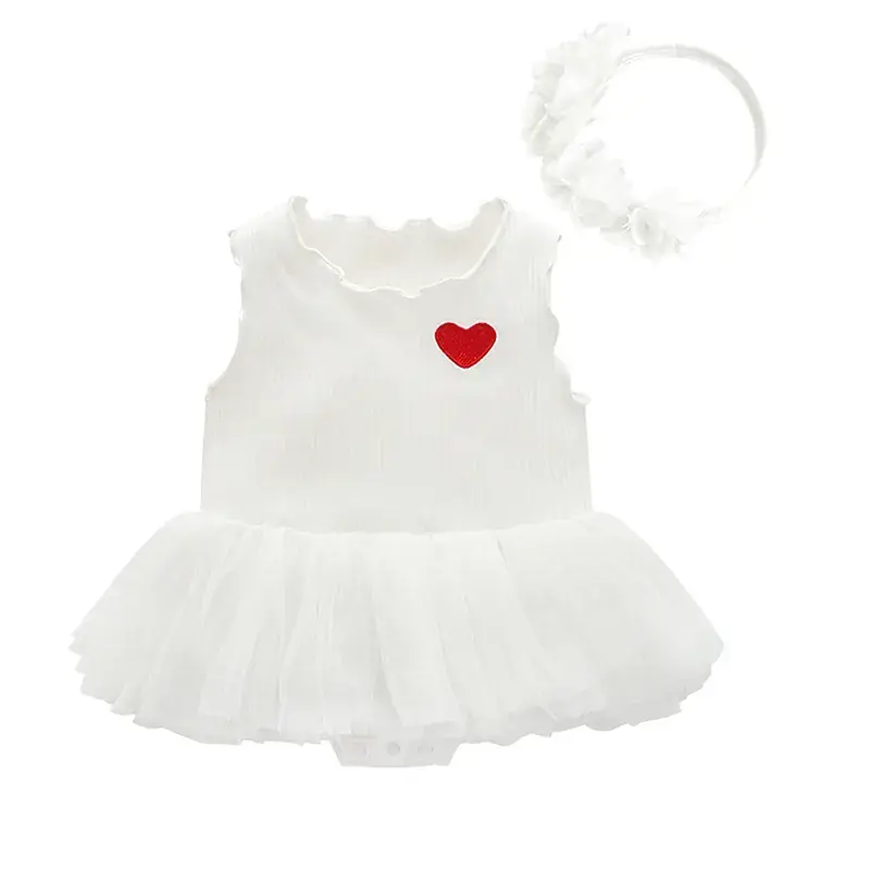 Red Heart Baby Dress Set with Tassel Harem - Image 6