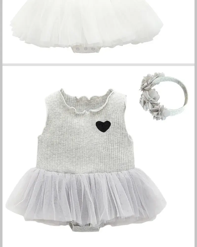 Red Heart Baby Dress Set with Tassel Harem — feature 7