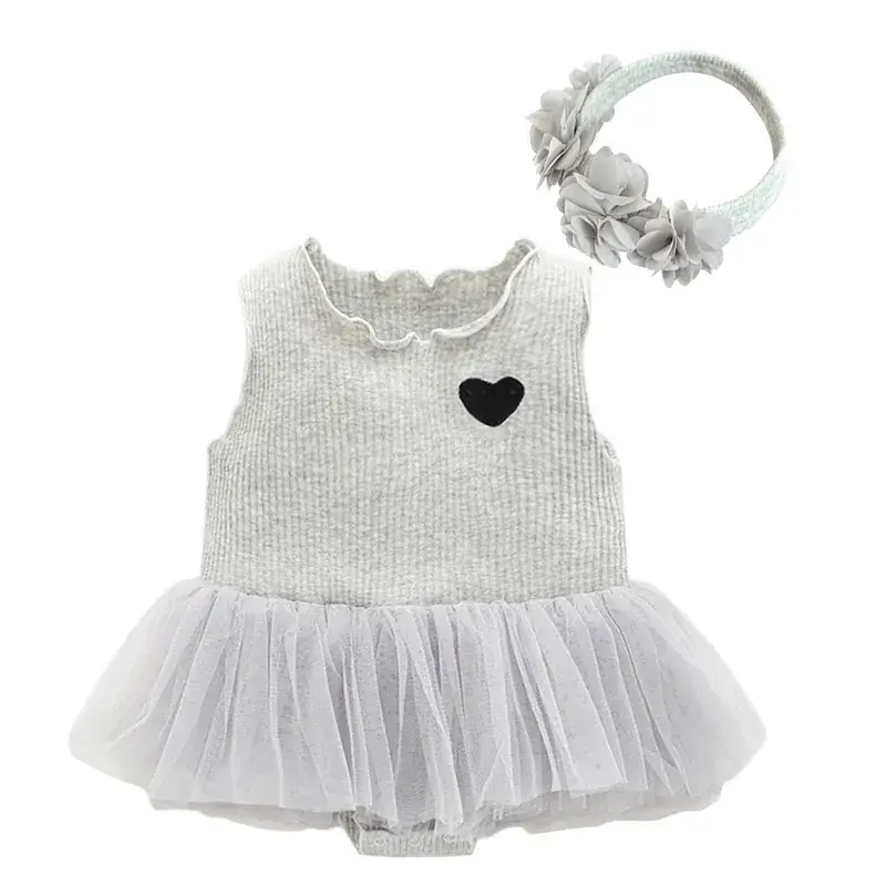 Red Heart Baby Dress Set with Tassel Harem - Image 3