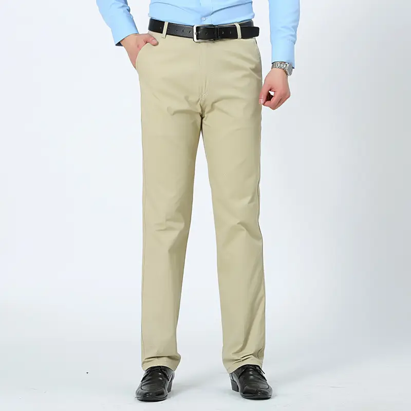 Men's Cotton Straight Pants Loose High-Waisted Casual - Image 9