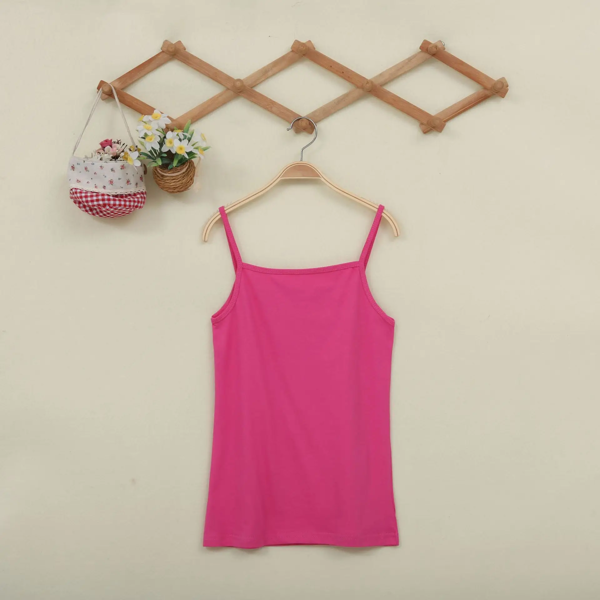 Women Cotton Camisole Black White Anti-Slip Back Top