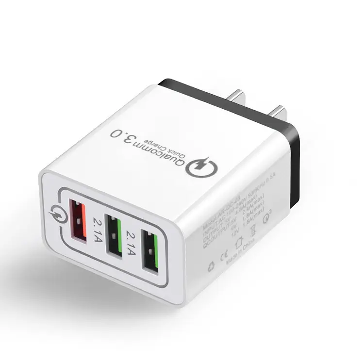 3A USB Travel Charger with 3 Ports European Gauge