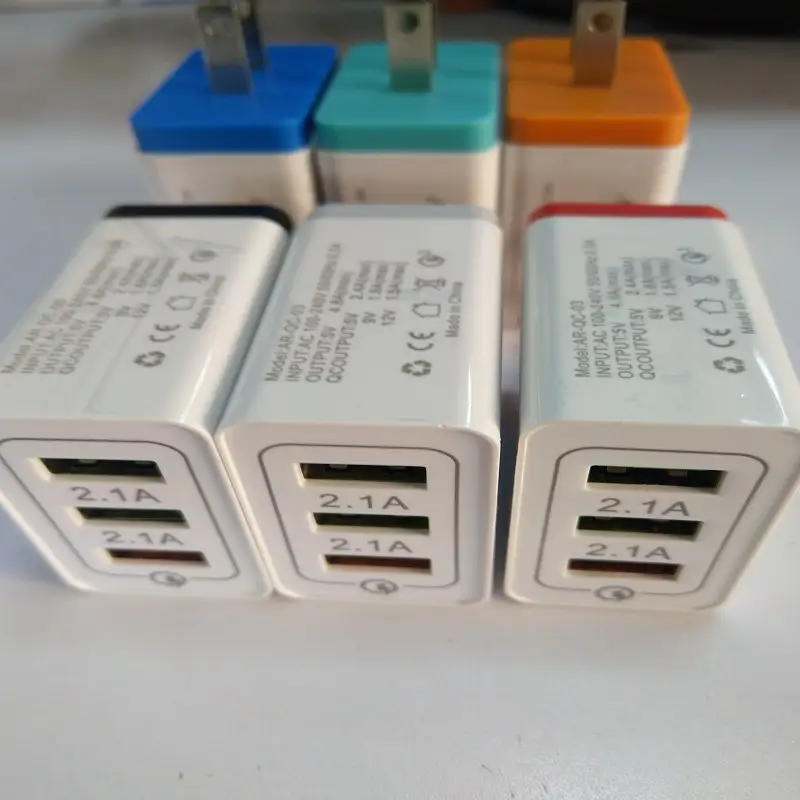 3A USB Travel Charger with 3 Ports European Gauge