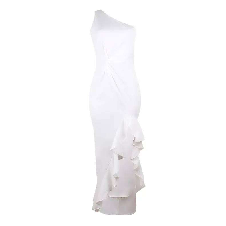 European Split Ruffled Evening Dress with Big Swing — feature 21