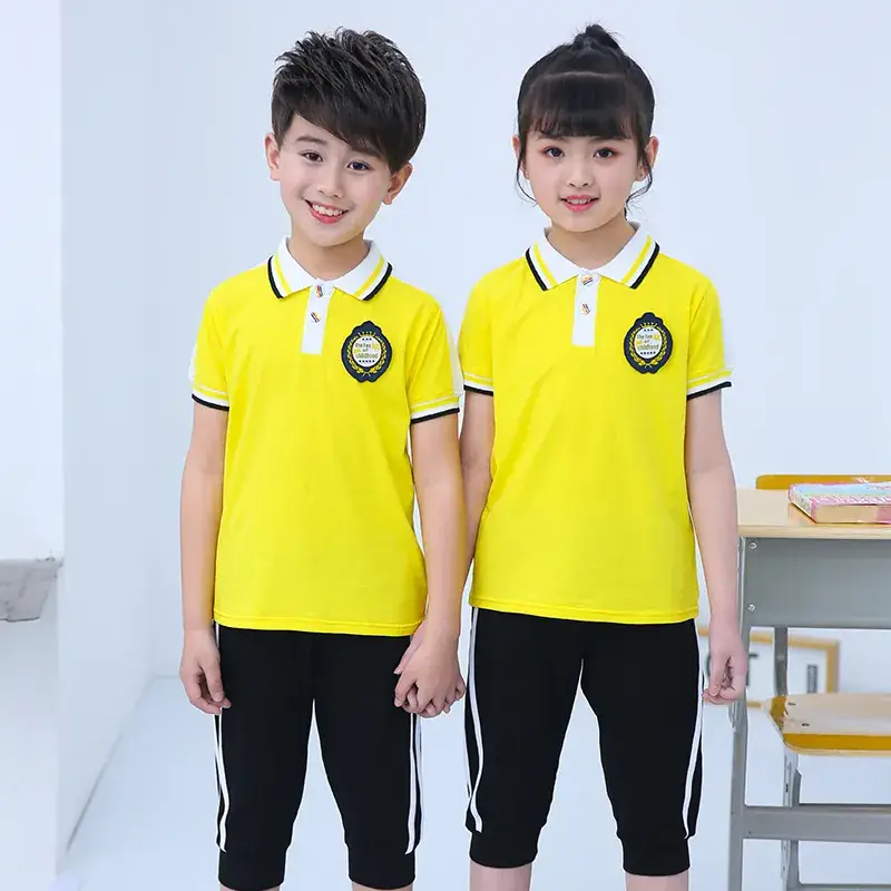Red Polo Shirt for Kids Summer School Class Wear