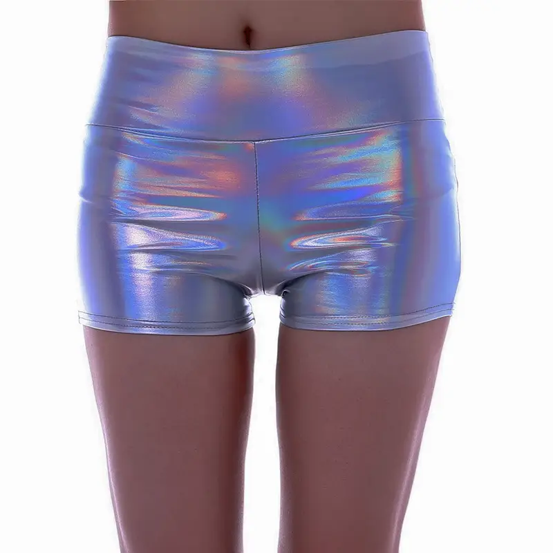 Hot Metallic Patent Leather Shorts for Women - Image 9
