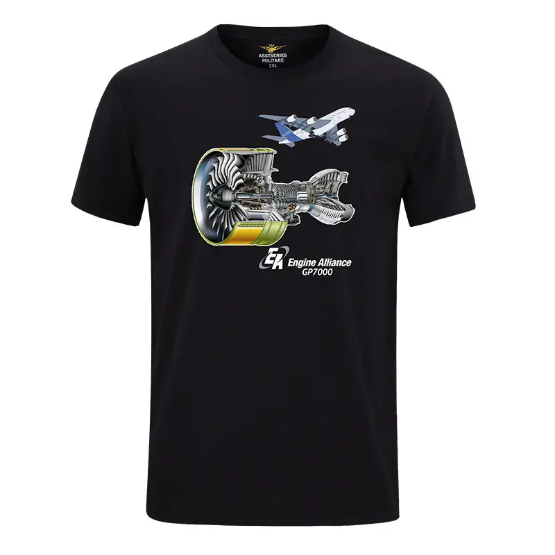 Cotton Pilot Graphic T-Shirt Navy Blue Short Sleeve - Image 11