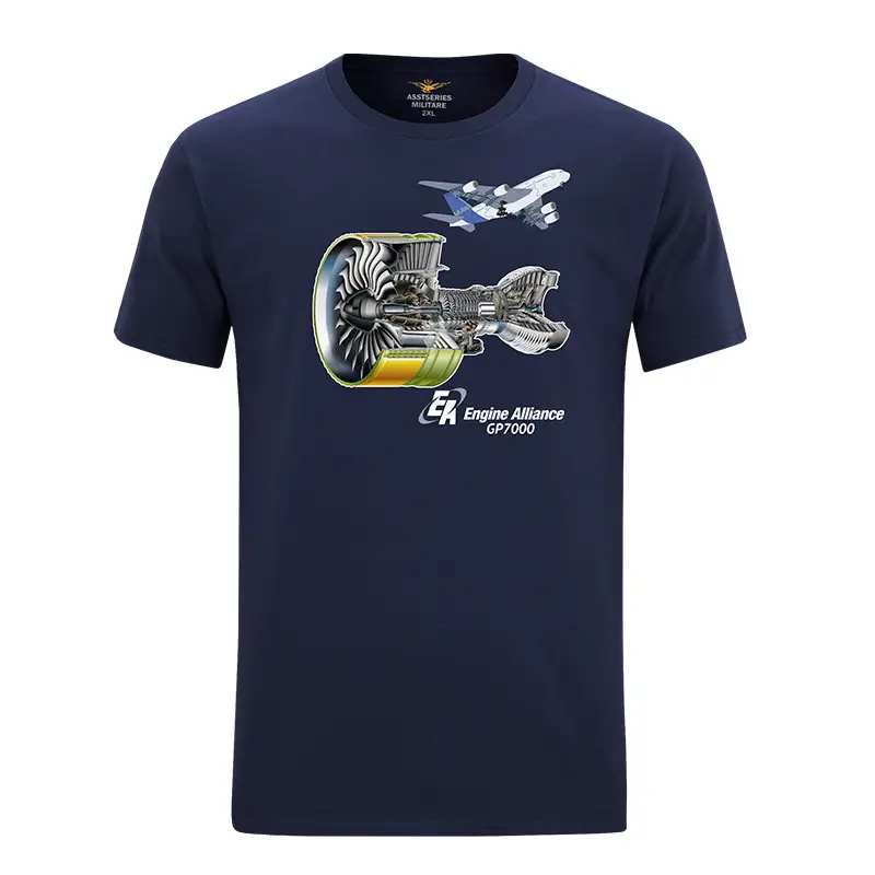 Cotton Pilot Graphic T-Shirt Navy Blue Short Sleeve - Image 13
