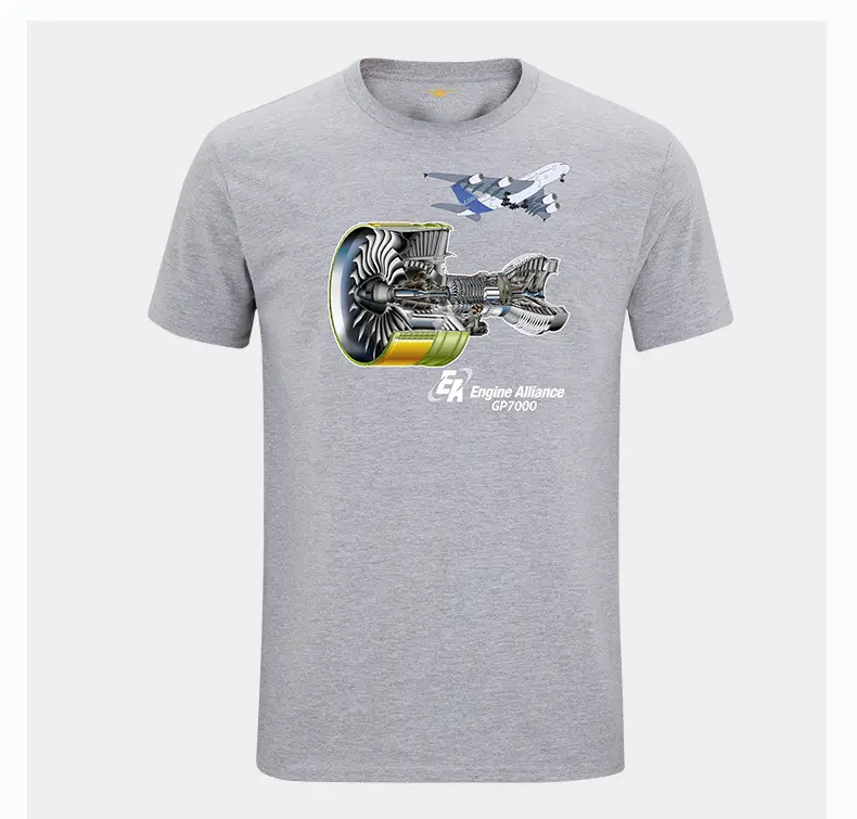 Cotton Pilot Graphic T-Shirt Navy Blue Short Sleeve - Image 4