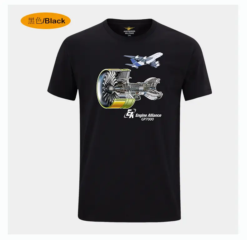Cotton Pilot Graphic T-Shirt Navy Blue Short Sleeve - Image 5