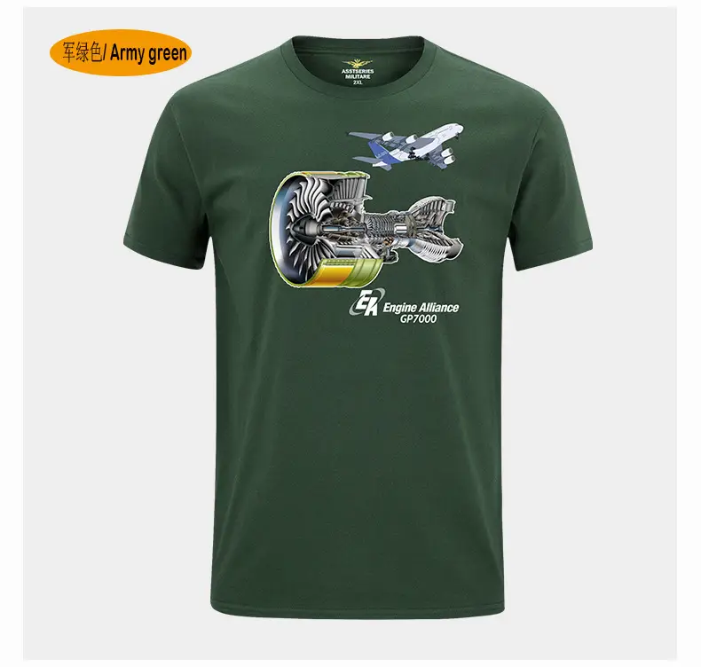 Cotton Pilot Graphic T-Shirt Navy Blue Short Sleeve - Image 7