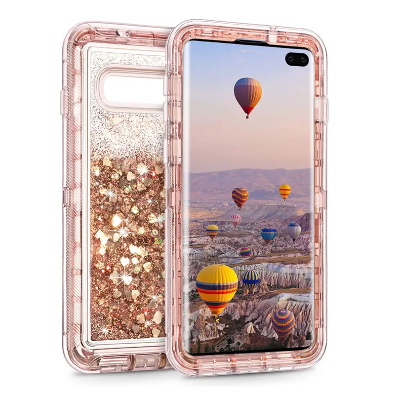 Samsung S10 Phone Case Liquid Sand 3-Pc Protective Cover - Image 10