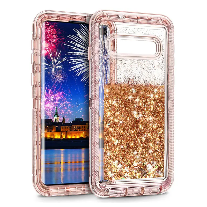 Samsung S10 Phone Case Liquid Sand 3-Pc Protective Cover - Image 11