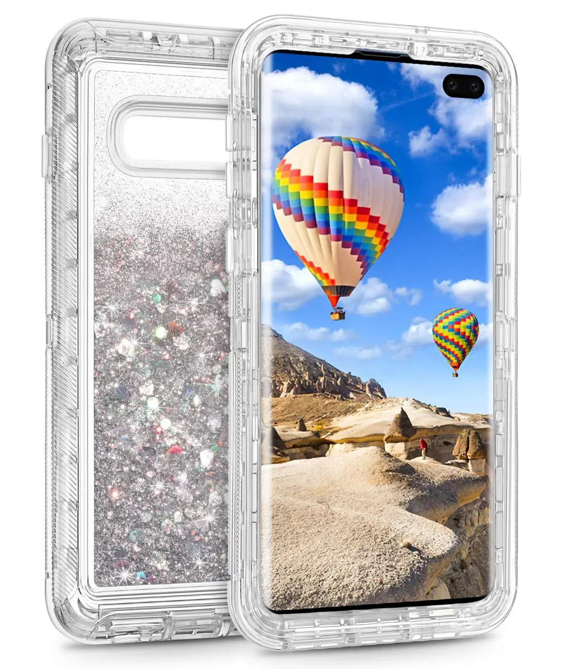 Samsung S10 Phone Case Liquid Sand 3-Pc Protective Cover - Image 5