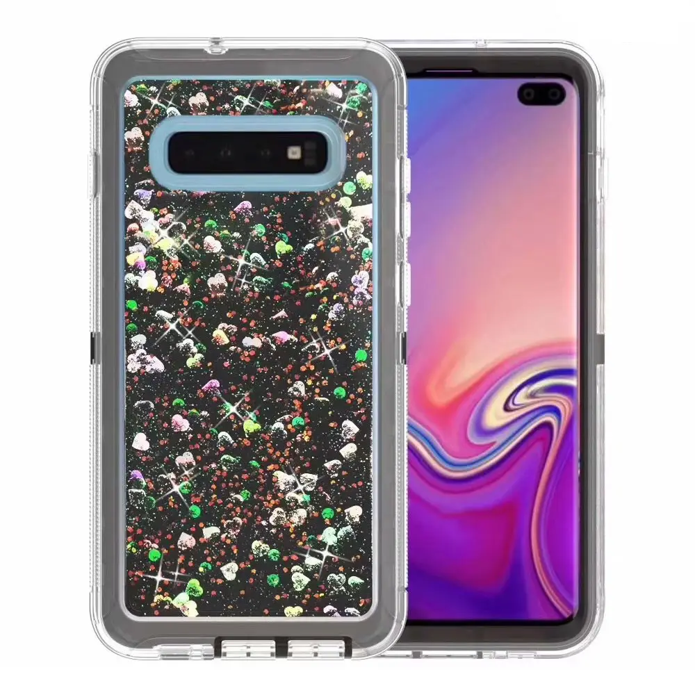 Samsung S10 Phone Case Liquid Sand 3-Pc Protective Cover - Image 7