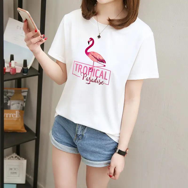 Women Tropical Flame Print T-Shirt Black 2025 — feature 10