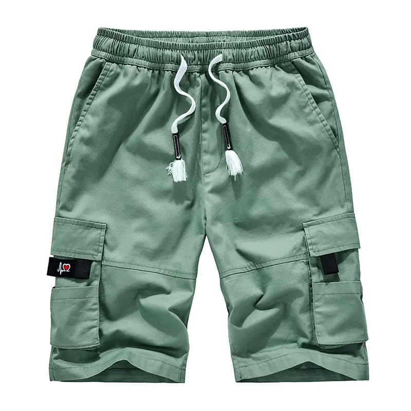 Men Casual Camo Shorts Black Drawstring 5Q