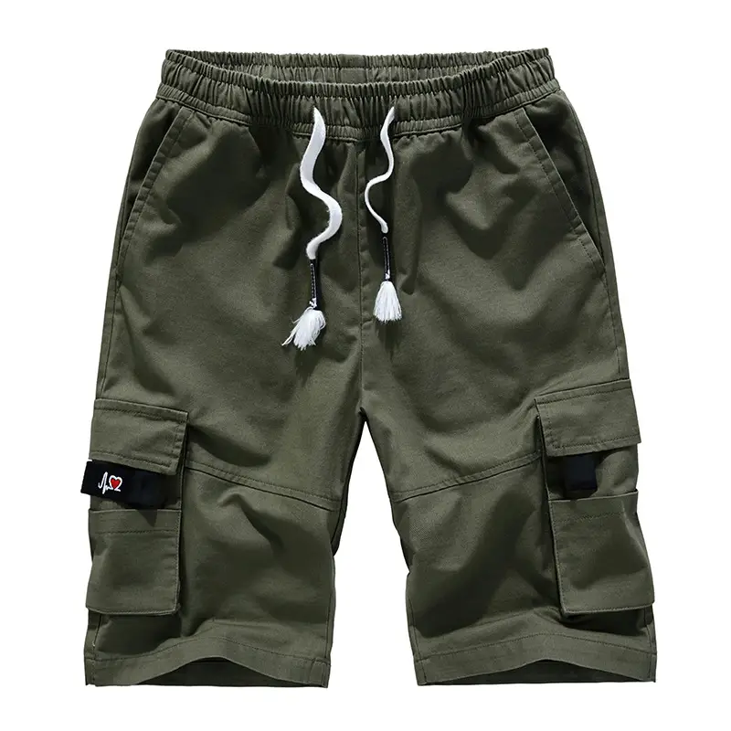 Men Casual Camo Shorts Black Drawstring 5Q
