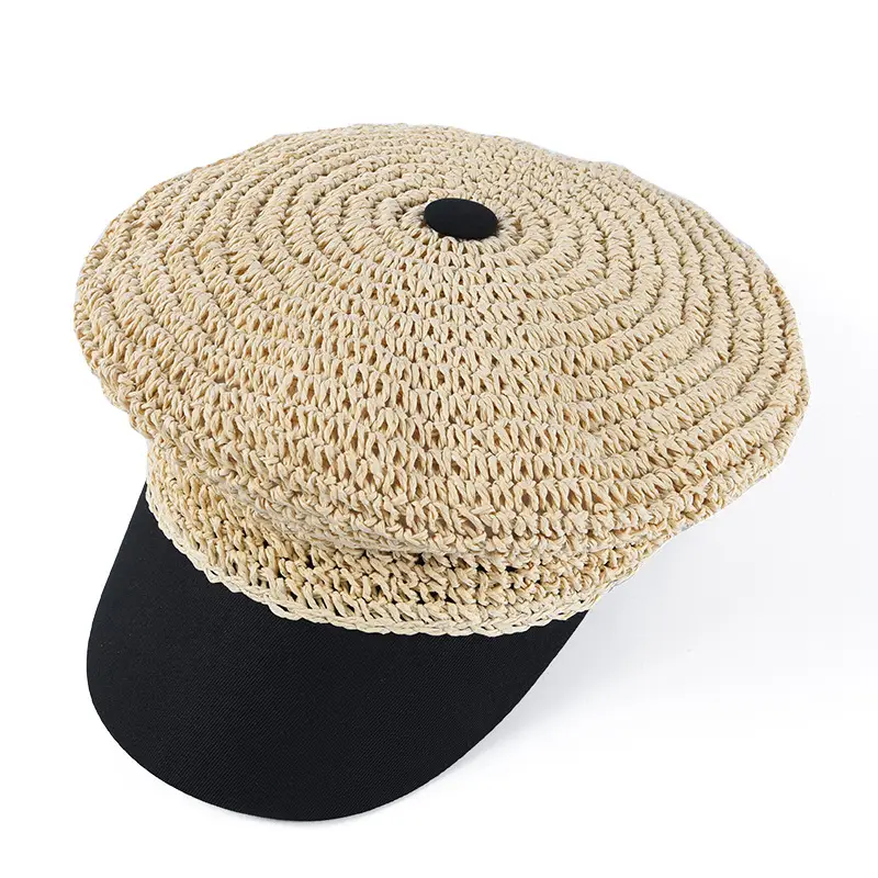 Japanese Straw Newsboy Hat for Women Summer Sunshade
