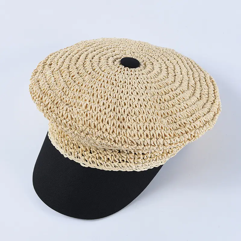 Japanese Straw Newsboy Hat for Women Summer Sunshade
