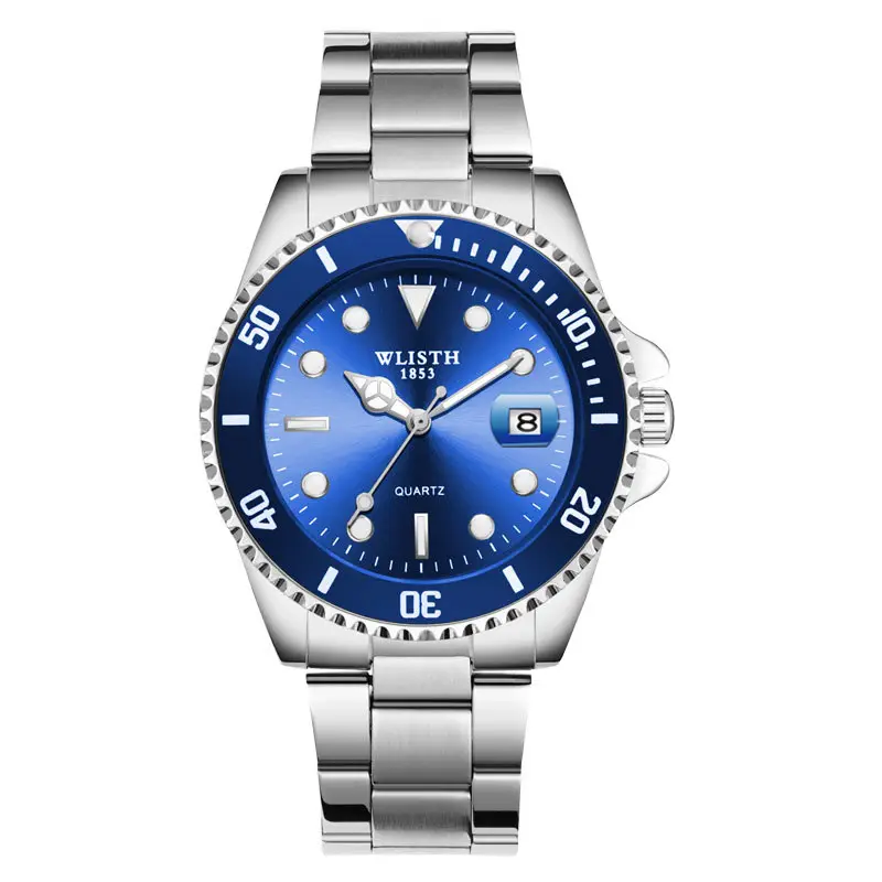 Men's Green Chronograph Watch with Stainless Steel Band - Image 2