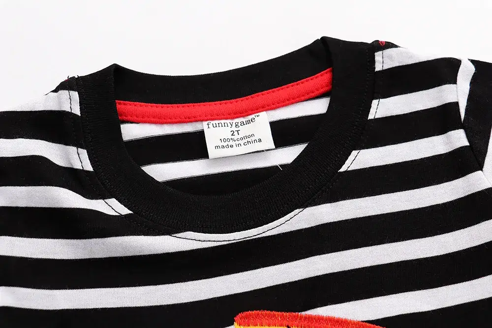 Summer Striped Kids T-shirt with Truck Print - Image 3