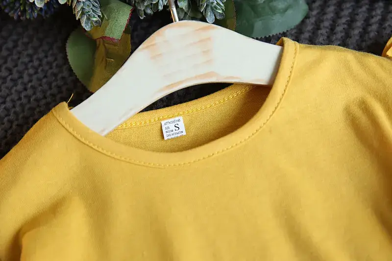 Girls Yellow Lace Sleeve Top & White Shorts Set — feature 15