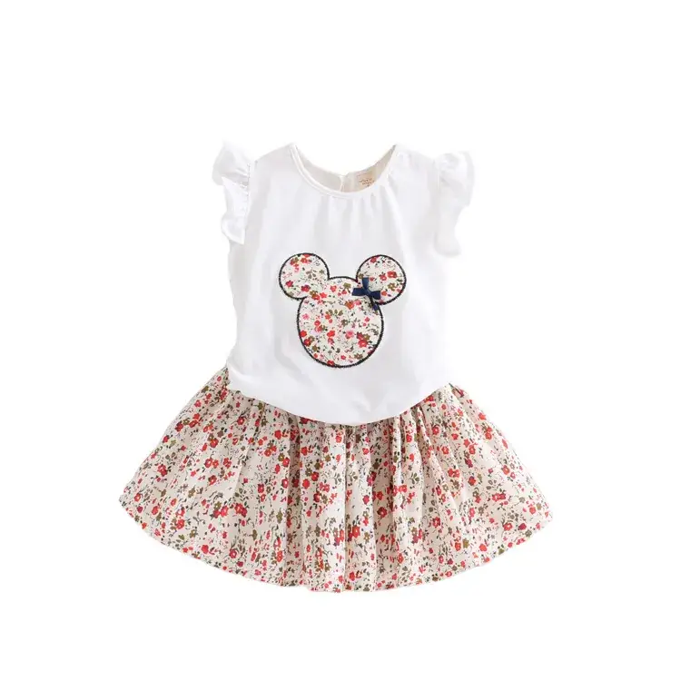 2024 Korean Style Girls Cartoon Floral Skirts & Tops Set - Image 6