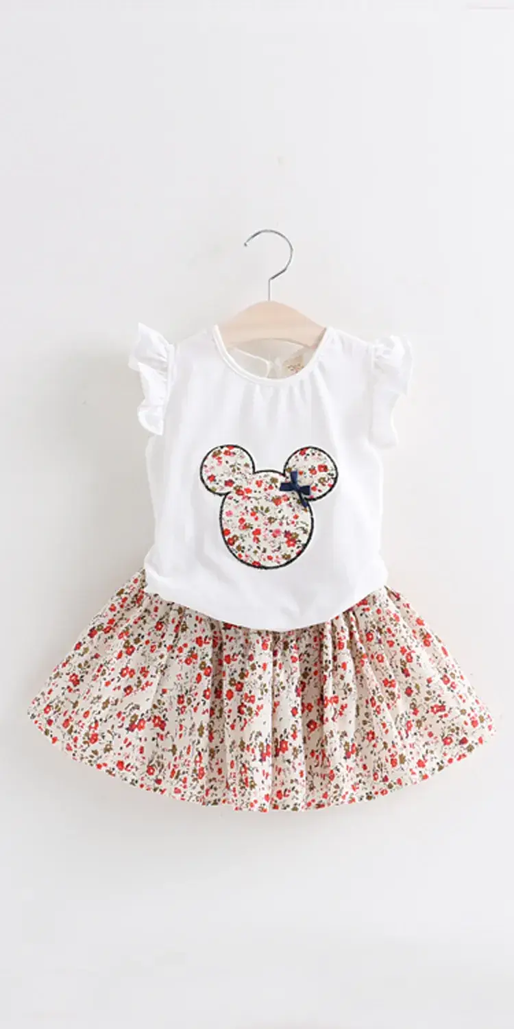 2024 Korean Style Girls Cartoon Floral Skirts & Tops Set — feature 5