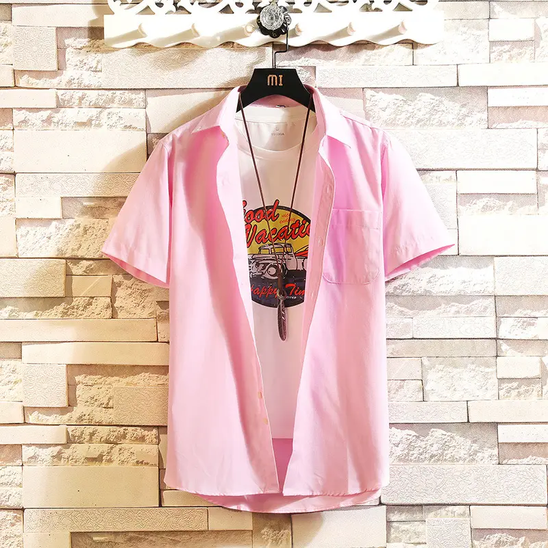 Pink Graphic V-Neck Short Sleeve Shirt for Youth - Image 4