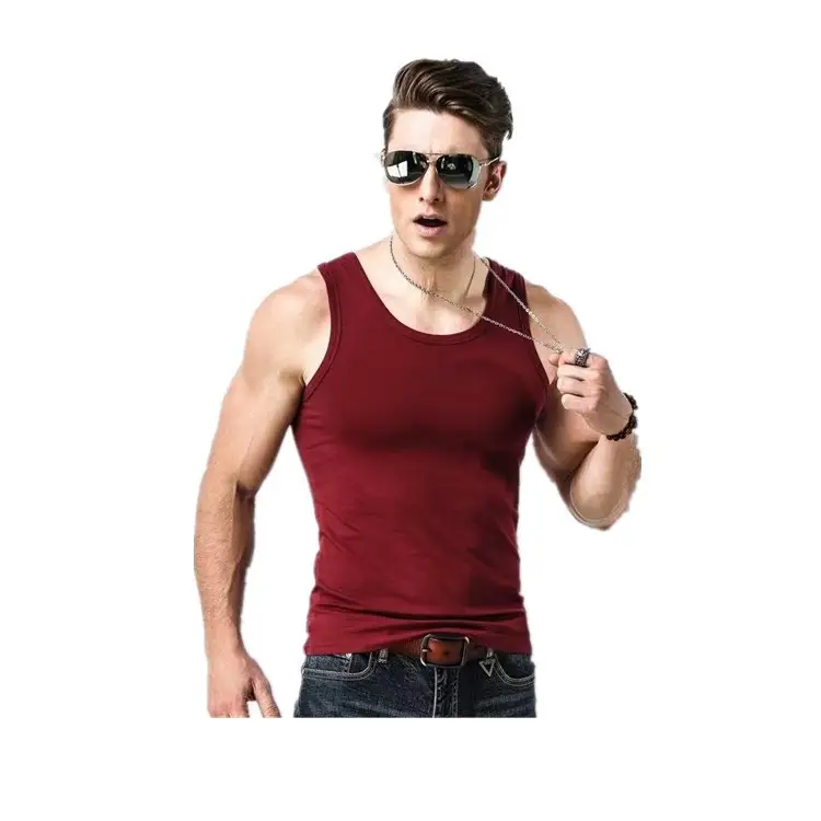 Men's 2022 Slim Fit Vest Solid Green Sweat - Image 7