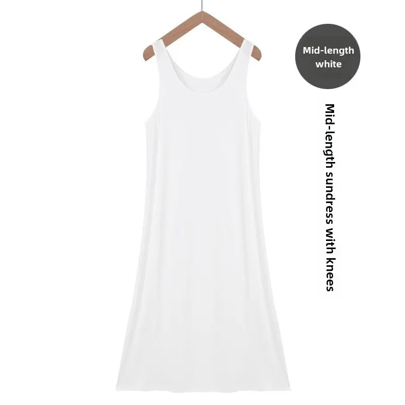 Long Sleeve Modal Lining Vest Skirt Beige - Image 17