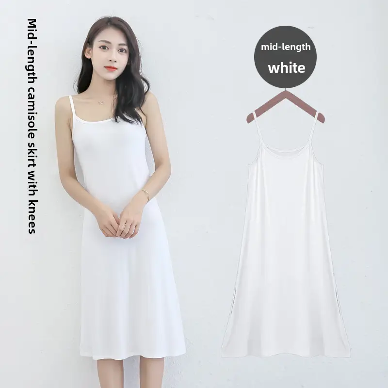 Long Sleeve Modal Lining Vest Skirt Beige - Image 47