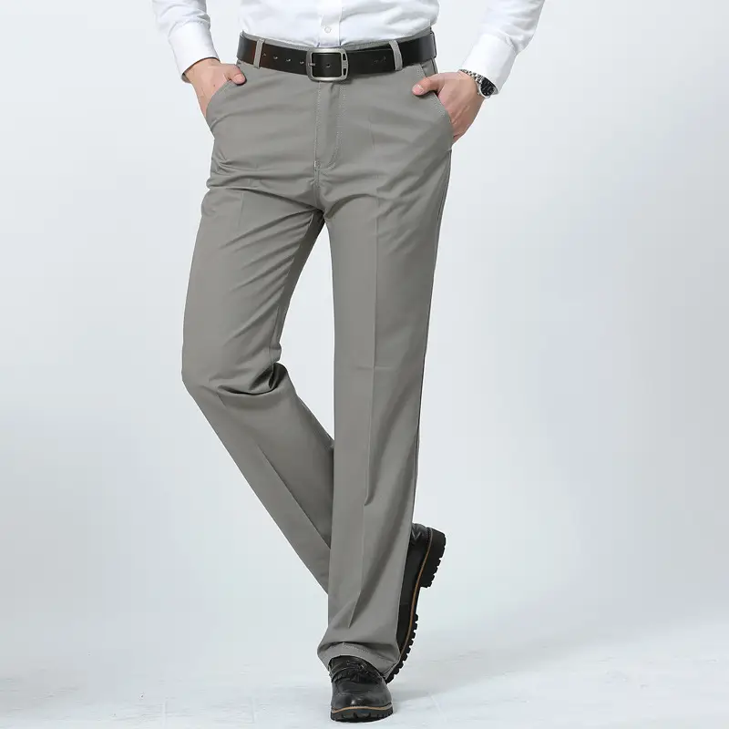 2022 New Men's Cotton Plain Pants Middle Age Loose Fit - Image 9
