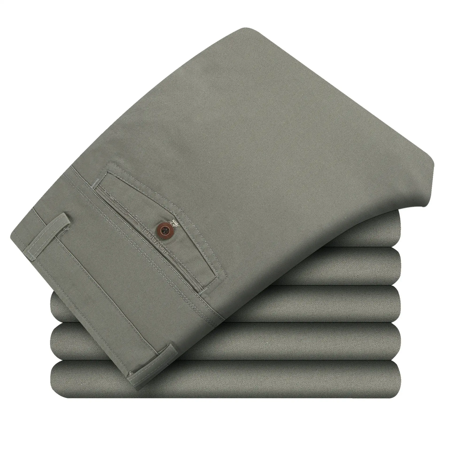 2022 New Men's Cotton Plain Pants Middle Age Loose Fit - Image 4
